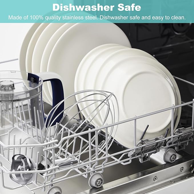 Wire Whip for KitchenAid Stand Mixer, airkitrep K5AWW Whisk Replacement, Stainless Steel 6 Wire Whip Attachment, Balloon Whisk Fit for Kitchen Aid 5 Quart Bowl-Lift, Ideal for Beating Eggs, Cream