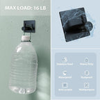 VIS'V Adhesive Towel Hooks, Waterproof Shower Wall Stick on Hooks, 2 Extra Adhesive Strips, Black, 4 Pcs