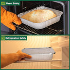 8x8 Aluminum Pans with Lids - 30 Pack Disposable Baking Square Aluminum Foil Pans with Covers - Tin Foil Pans for Air Fryer, Oven, Cooking