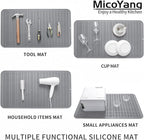 Silicone Dish Drying Mat for Multiple Usage,Easy clean,Eco-friendly,Heat-resistant Silicone Mat for Kitchen Counter or Sink,Refrigerator or Drawer Liner Grey 4XL 32 inches x 18 inches