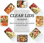 Spare Essentials (55 Count) 2.25LB Aluminum Containers with Lids (8.5"x6") - Disposable Foil Container for Takeout, Baking, Freezing, Food Storage - Aluminum Pans with Lids, To Go Containers