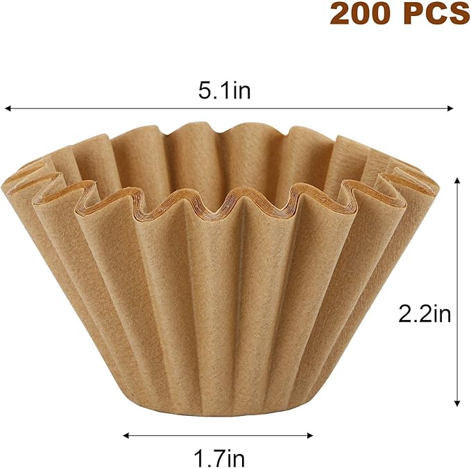 1-2 Cup Basket Coffee Filters, Natural Unbleached, Pack of 200