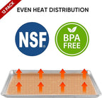 TENUP 12 Pack Aluminum Full Sheet Pan, 26" x 18" Heavy Duty Commercial Baking Tray Reinforced Rim, Warp-Resistant Rust-Free