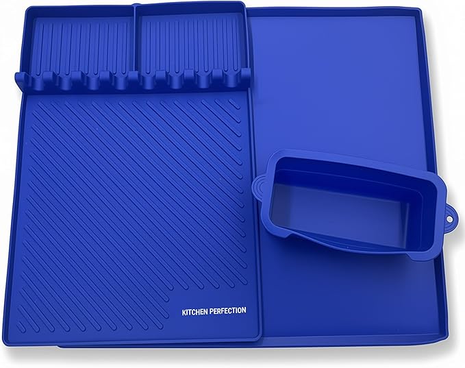 KITCHEN PERFECTION Ultimate Kit for Blackstone Griddle 36 Inch - Silicone Griddle Cover Mat + Griddle Accessories Mat + 2 PCS Silicone Grease Cup Liners Hermetic Protection from Rust & Debris All Year