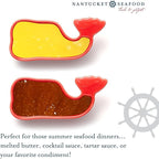 Ceramic Whale Condiment Cup, Red, Set of 2