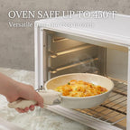 Ceramic Cookware Set Non Stick 8Pcs Pots and Pans Set Detachable Handle Induction Kitchen Cooking Set with Frying Pans Oven Dishwasher Safe, PFAS/PFOA Free, Cream White