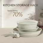 8PCS Ceramic Cookware,Nonstick Ceramic Pan, Removable Handle Pots and Pans Set, Stackable Pan Set, Nonstick Pots and Pans Set Non Stick pot for Home,RV