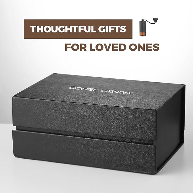 Manual Coffee Grinder CNC Stainless Steel 7 Star Conical Burr Coffee Grinder Hand with12 gears Adjustable Coarseness For Espresso, Drip Coffee, French Press Capacity 25g Portable Coffee Bean Grinder