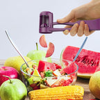 Grape Cutter,Stainless Steel Blades Quarter Grape Slicer with 4 Pieces Cutter for Toddlers Vegetable Fruit Salad,Slicer Kitchen Tomato Cherry Strawberry- Purple