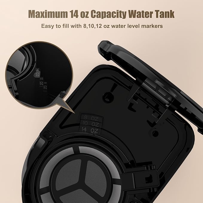 RAINBEAN Single Serve Coffee Maker, Programable Single-Serve Brewers, Timer Auto Start/Off, 14 Oz Single Cup Coffee Machine For Ground Coffee, 700W Quick Brewing, Perfect Gifts for Coffee Lovers