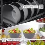 supernal 12PCS Dark Grey Wheat Straw & Hard Plastic Bowls - Reusable Soup Bowls,Unbreakable Fridge/Dishwasher Safe Bowl for Catering,Hot Food,Holiday Meals,Cereal,Ramen (Disposable Snack Bowl)