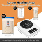 Sourdough Starter Warmer with Memory Function– 1°F Precision Temperature Control (70–100°F), Auto On/Off, 12-Hour Timer, Fits Sourdough Starter Jars Up to 40oz,Christmas gift for Home Baking Lover