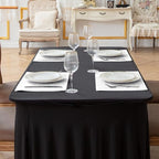 Linen Placemats Set of 8, Machine Washable, Heat Resistant, Wrinkle Free, Thick Polyester Kitchen Place Mats for Dining Table (White)