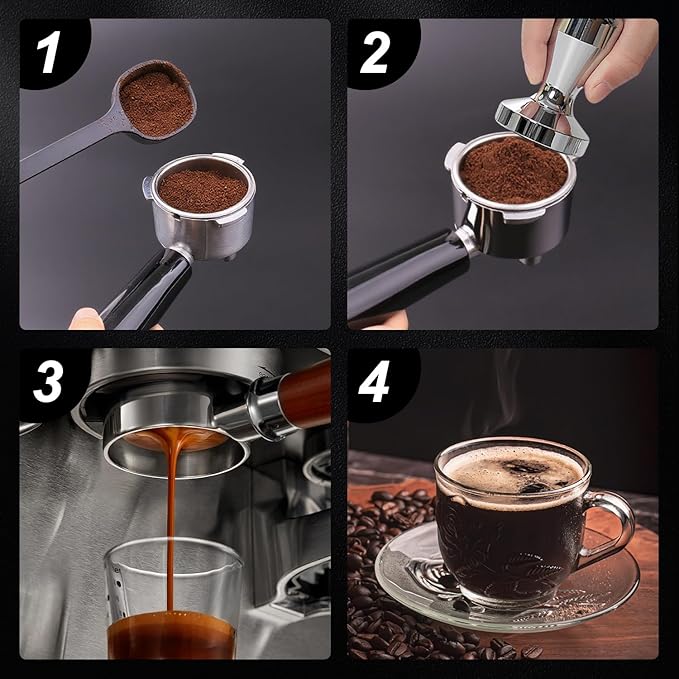 54mm Portafilter Basket Two Cup-Single Wall Filter Basket Stainless Steel Coffee Portafilter Basket Espresso Filter Basket