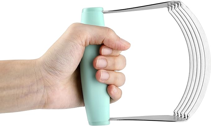 Spring Chef XL Dough Blender For Baking, Heavy Duty Manual Dough Mixer, Stainless Steel Pastry Cutter with Sharp Blades, Pastry Blender for Easy Mixing, Dishwasher Safe - Mint