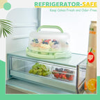 Ohuhu Cake Carrier with Lid and Handle, BPA-Free Cake Containers Cake Holder for 10 inch Cake with 2 Handles Cupcake Carrier - Plastic Cover Two Sided Base for Transport Pies Nuts Fruit Perfect Gifts