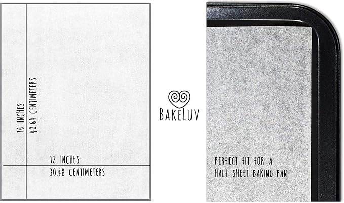 BAKELUV White Parchment Paper Sheets 12x16” | 200 Pcs | Non-Stick Precut Parchment Paper for Baking Sheets, Baking Paper, Unbleached Cookie Sheets, Wax Paper | Oven, Air Fryer, Grilling, Freezer