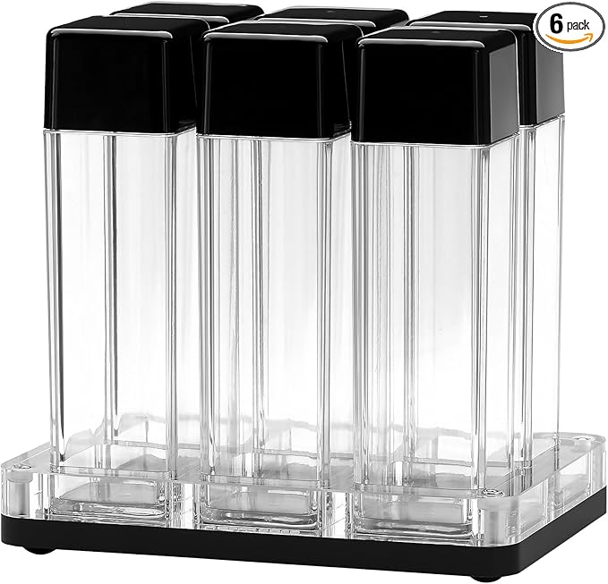 Normcore 6 Tubes Coffee Bean Cellars with Stand & Hopper - Single Dose Coffee Bean Vaults - Espresso Bean Storage Set - One-Way Exhaust Valve - Capacity 25-28g