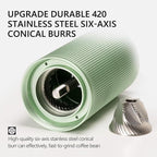 TIMEMORE Manual Coffee Grinder Stainless Steel Espresso Coffee Bean Grinder with Foldable Handle Chestnut C3 ESP PRO Internal Adjustable Setting, Double Bearing Positioning for Pour Over Coffee Green