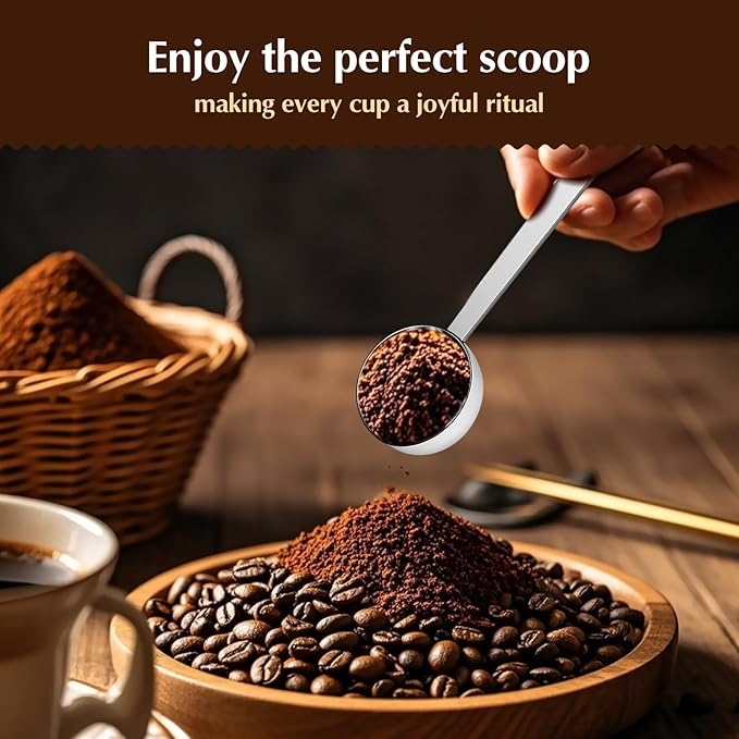 4ps Coffee Scoop, 15 & 30 ML Stainless Steel Tablespoon Measuring Spoon, Long Handle Tablespoon for Ground Coffee Tea Protein Powder Espresso