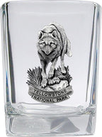 Heritage Pewter Moose Square Shot Glass | Hand-Sculpted 1.5 Ounce Shot Glass | Intricately Crafted Metal Pewter Inlay