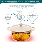 vancasso Cast Iron Dutch Oven, 6 QT Round Pot with Lid and Dual Handles, Non Stick Enamel Coating for Bread Baking, White