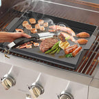 Onlyfire Universal Cast Iron Cooking Griddle, Nonstick Coating Griddle Flat Top Grill Plate with Extra High Sidewalls for Charcoal, Gas Grills and Range Oven, 18.5" × 14"