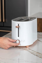 Café Express Finish 2-Slice Toaster | Extra-Wide Slots, Extra Lift for Waffles, Pastries, Texas Toast & More | 4 Pre-Set Functions, 8 Shade Options | Countertop Kitchen Essentials | Matte White