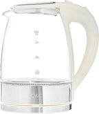COOK WITH COLOR Electric Tea Kettle, 1.8L Cordless Hot Water Boiler, 1200W Rapid Boil, Auto Shutoff & Boil Dry Protection, BPA-Free, Sleek Countertop Design, Cream