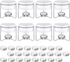Treela 40 Pieces Ceramic Butter Warmers Set Included Butter Warmers Melter and 32 Tealight Candles for Chocolate Cheese Fondue Crab Lobster Microwave Oven Safe