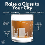 Greenline Goods – Denver, CO Skyline Whiskey Glasses (Set of 2), 10 oz – Rocks/Old Fashioned Tumblers