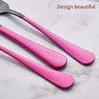 20-Piece Purplish Red Silverware Set 18/0 Stainless Steel Black Silverware Set Purplish Red Handle Cutlery Black Set Service for 4 Dinner Knives Forks Spoons Flatware Set Dishwasher Safe