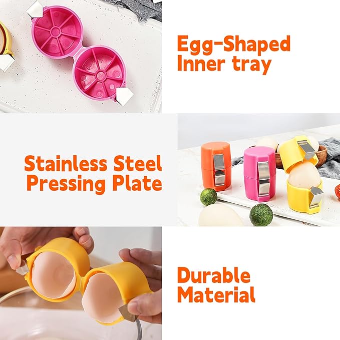 Egg Shell Opener Egg Separator for Raw Eggs,Hard Boiled Egg Peeler Egg Cube Egg Separator,Quickly Cutting Off Cooked Eggs,Stainless Steel Eggshell Breaker Egg Shell Cutter Kitchen Gadgets (3 PCS)