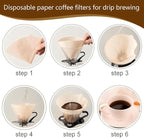Coffee Filters,200 Count Disposable Coffee Paper Filters, Size 04 Unbleached Cone Filters 2-4 Cup, Filters For Pour Over and Drip Coffee Maker (200, V02)