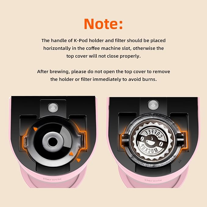 Mini Single Serve Coffee Maker for K Cup and Ground Coffee, Fast Brew One Cup Coffee Machine with Descaling Reminder and Water Window, 6 to 12 oz. Brew Sizes, Pink