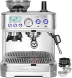 Espresso Machine with Grinder, Espresso Maker with 58MM Portafilter & Milk Frother, Latte Machine, Cappuccino Machines for Home, Automatic Stainless Steel Expresso Coffee Machines