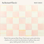 MACKENZIE-CHILDS Enamel Tea Kettle, Stylish Tea Kettle for Stovetop, Pink-and-White Rosy Check, 3 Quarts