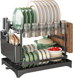 Kitchen Utensil Drying Rack with Drainage Tray, 11.8 Inches Deep × 16.5 Inches Wide Tray for Versatile Storage. Cup Organiser,Kitchen Organization and Storage