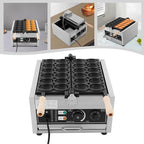 1800W Commercial Egg Bubble Waffle Maker, 12 Grids Electric Waffle Maker Non-Stick Stainless Steel Belgian Waffle Iron w/Time & Temper Adjustable|180°Rotating, Large Waffle Machine for Restaurant