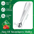 Baderke 2 Pcs Tomato Stem Corer Strawberry Baller Stainless Steel Strawberry Huller Tool Fruit Vegetable Stem Remover