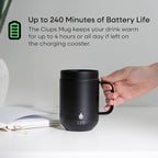 Ciups - Smart Heated Coffee Mug, 16 oz, 4-Hour Battery Life, Cup Warmer, Self Heating, Temperature Control, LED Display, Black
