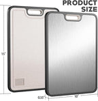 Titanium Cutting Board for Kitchen – Large Double-Sided Food Grade Boards, 16”×11” Pure Titanium & Wheat Straw, Dishwasher Safe, Easy to Clean for Meat, Vegetables & Fruits
