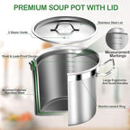 Large Soup Pot with Lid - 40 Quart Stainless Steel Stockpots, Cooking Pots, Stock Pot with Lid, Big Pots for Cooking, Heavy Duty, Induction & Oven Safe