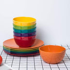 KX-WARE Melamine Bowls set - 28oz 6inch 100% Melamine Cereal/Soup/Salad Bowls, Set of 12 in 6 Assorted Colors | Shatter-Proof and Chip-Resistant Dishwasher Safe, BPA Free