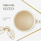 Spode Christmas Tree Mug Set of 4-9oz Ceramic - Microwave, Oven, Freezer & Dishwasher Safe - Festive Holiday Coffee Tea Cup for Hot Cocoa, Mulled Wine, Drinkware