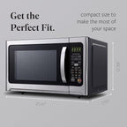 Farberware Countertop 1000 Watts 1.2 cu ft-Smart Sensor Microwave Oven with LED Lighting and Child Lock-Perfect for Apartments and Dorms-Easy Clean Black Interior, Stainless Steel