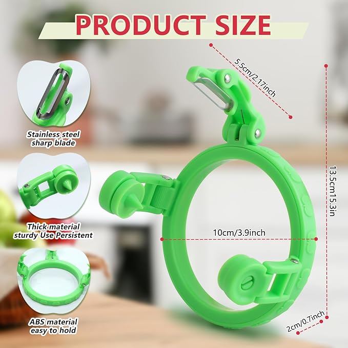 3.86 Inch Apple Slicer & Handheld Apple Peeler,Super Sharp Apple Cutter and Corer 8 Slices, Foldable Manual Rotating Apples Pear Peeler for Round Vegetables and Fruits