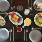 Silverware Serving Set 5-Piece Mirror Polished Stainless Steel Flatware Thick Handle Hexagon Cutlery Serving Utensils Set