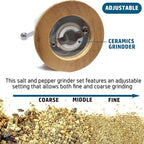 Pepper Mill Set, Manual Pepper Mills, Classical Hand Shake Wooden Pepper Grinder Set or Salt Grinder, Salt Mills Ceramic Blades Metal Handle, Enjoy Fresh Ground spices (Antique 1pcs-5in)