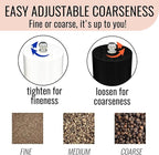 Manual Salt and Pepper Grinder Set of 2 | Large Round Salt and Pepper Shakers Set | 7.5 inch Stainless Steel Salt Grinder Refillable | Pepper Grinder Manual | Black & White